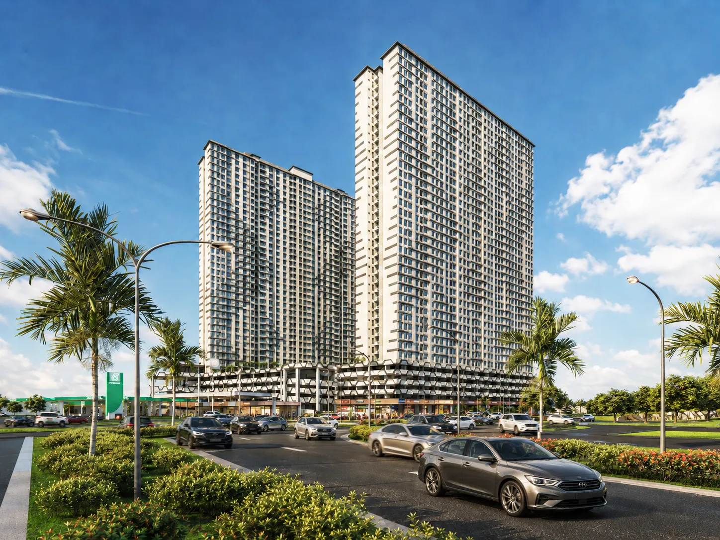 Official daylight aerial rendering of Puteri Residences with residential towers and landscaped facilities